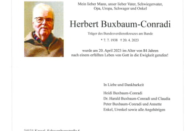 Wir trauern um Herbert Conradi